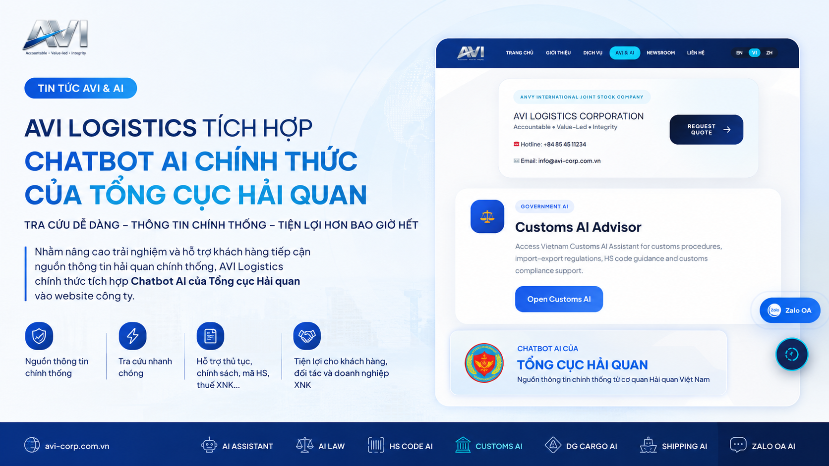 Chatbot AI Tổng cục Hải quan